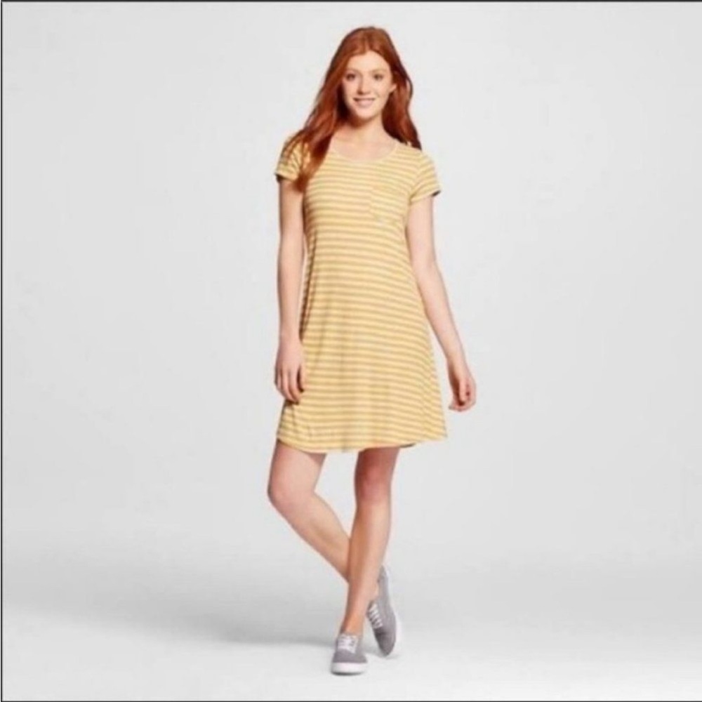 Mossimo Supply Co. Ribbed Striped Pocket Tee Dress Size XL. NWT!